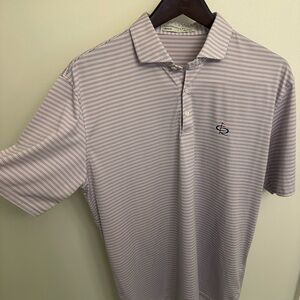Striped Polo Shirt in Pink and White